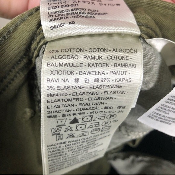 Levi’s 724 High Rise Straight Crop Jeans Green Button Fly Size 28 - Picture 9 of 10